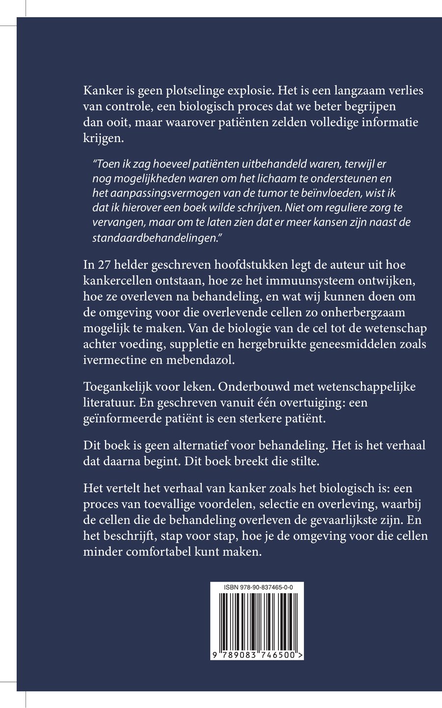 Achterflap van Kanker en nu?